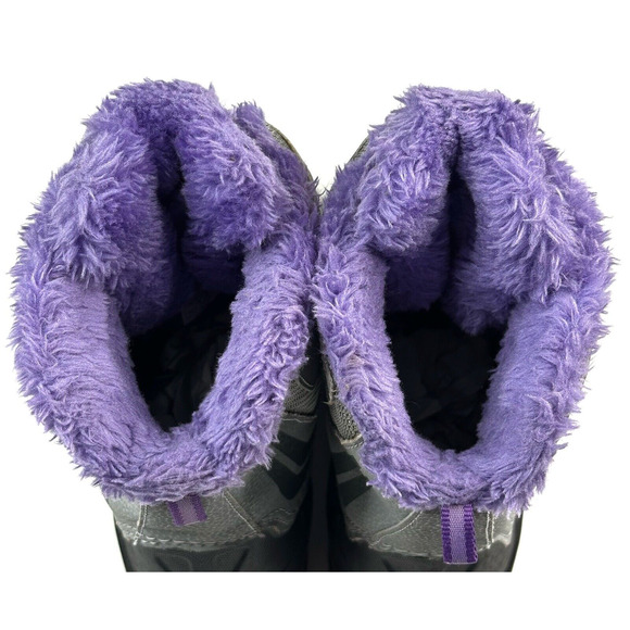 Columbia Bugaboot Plus IV Omni-Heat Boot Girl's Size 6 Gray Purple BY5954-036 - Picture 9 of 11